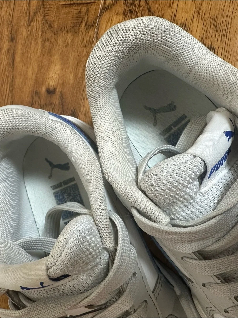 Puma Kids White Blue Sneakers Youth US 12C Casual Shoes